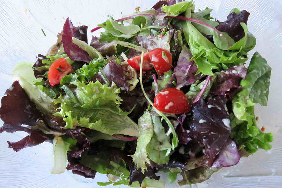 Salat-Dressing mit Joghurt (ohne Sahne) für alle Salate geeignet