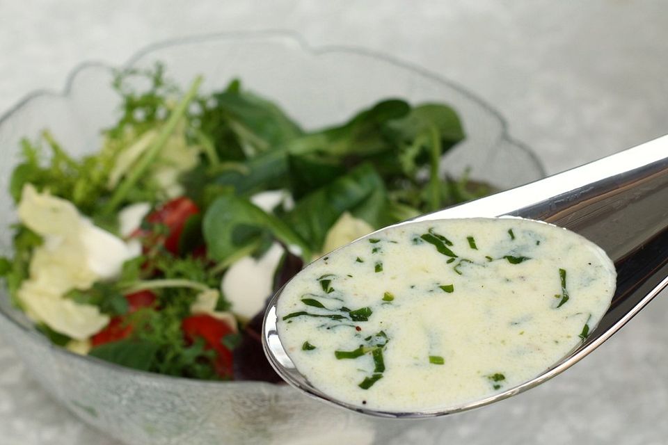 Salat-Dressing mit Joghurt (ohne Sahne) für alle Salate geeignet