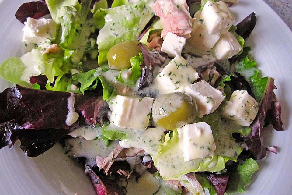 Salat-Dressing mit Joghurt (ohne Sahne) für alle Salate geeignet