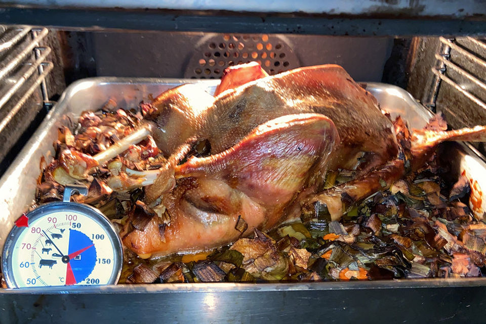 Gänsebraten mit Niedrigtemperatur