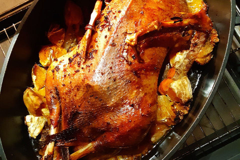 Gänsebraten mit Niedrigtemperatur