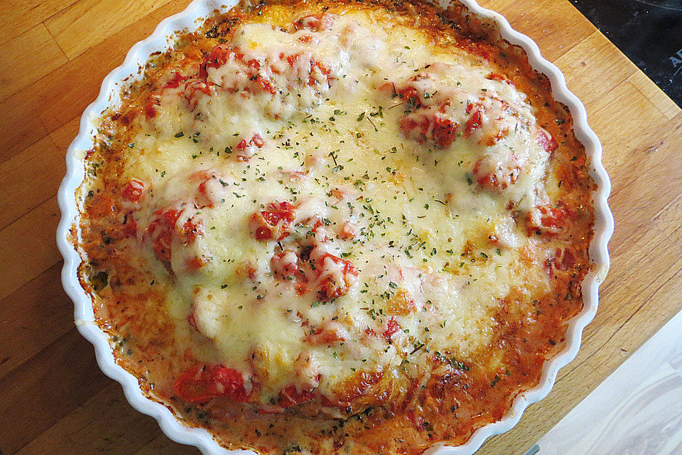 Pizza-Schnitzel mit Käsekruste