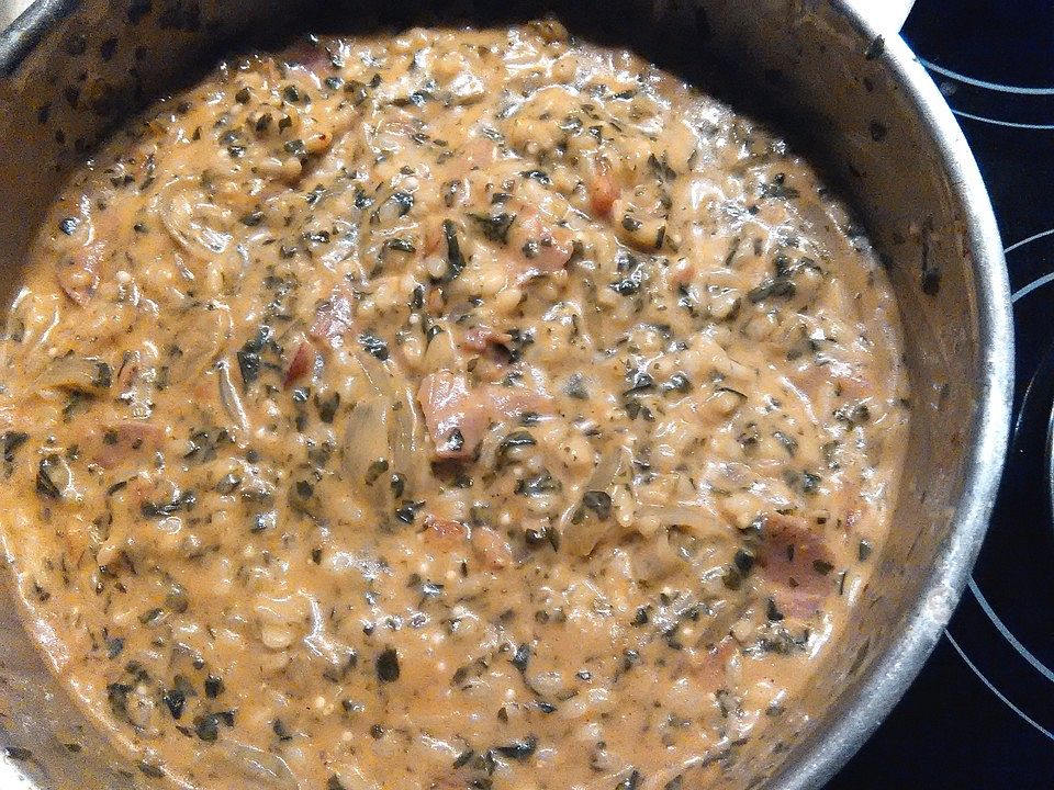 Spinat-Risotto mit Schinken von maria_ninguem| Chefkoch