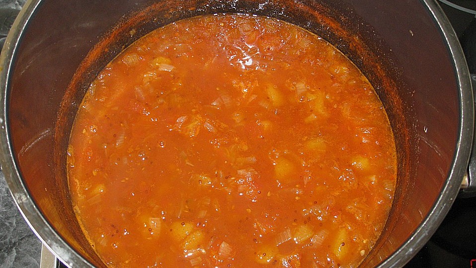 Pikantes Tomaten-Pfirsich-Chutney von Aurora Pikantes Tomaten-Pfirsich-Chutney von Aurora