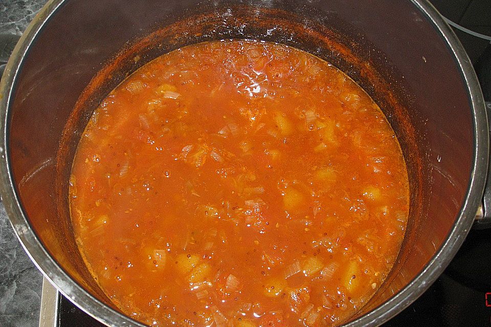 Pikantes Tomaten-Pfirsich-Chutney