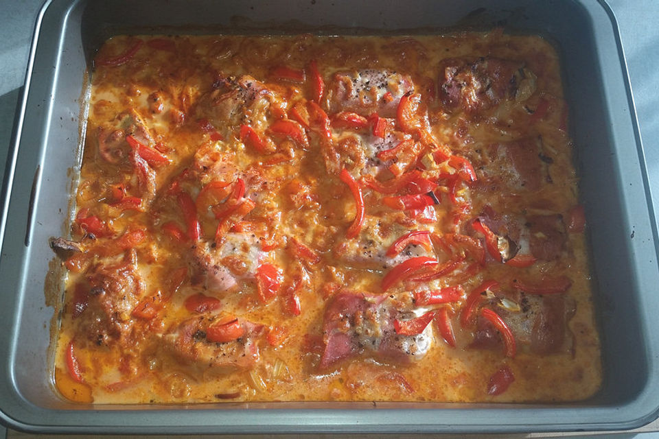 Schweinefilet in Paprika - Sahne Soße