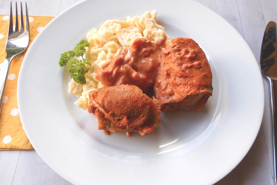 Schweinefilet in Paprika - Sahne Soße