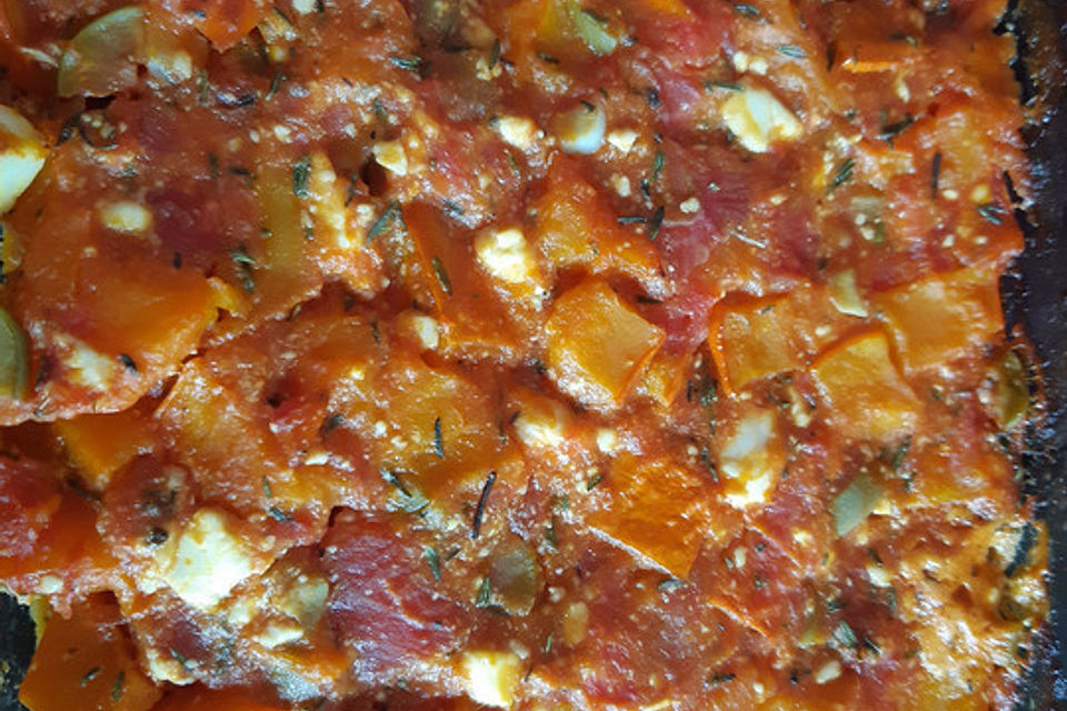 Kürbis-Feta-Tomaten-Auflauf