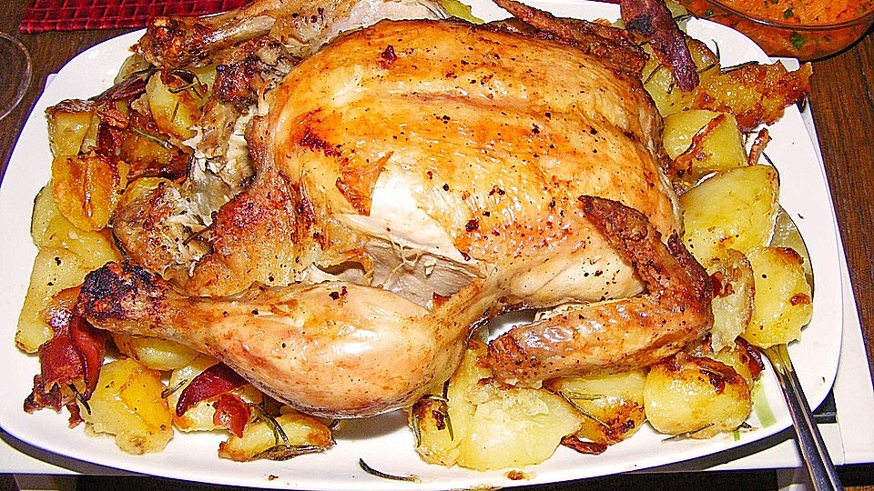 Brathuhn Mit Rosmarinkartoffeln Von Kochmaus667 Chefkoch