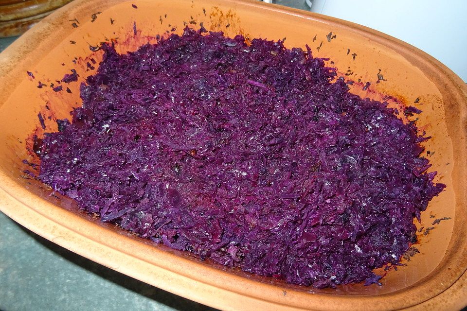 Rotkohl im Römertopf