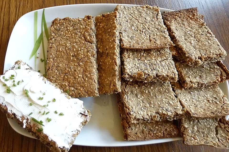 Knäckebrot mit Haferflocken