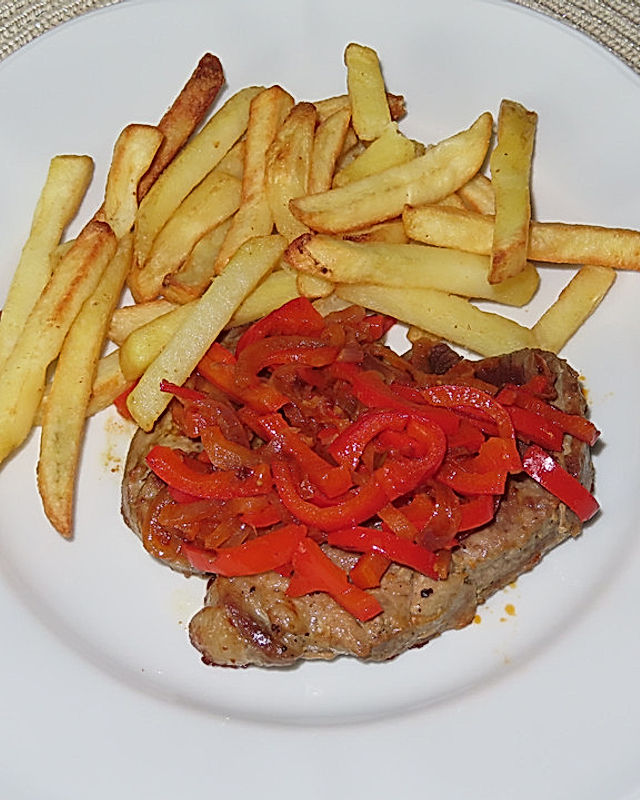 Zwiebel-Paprika-Steaks
