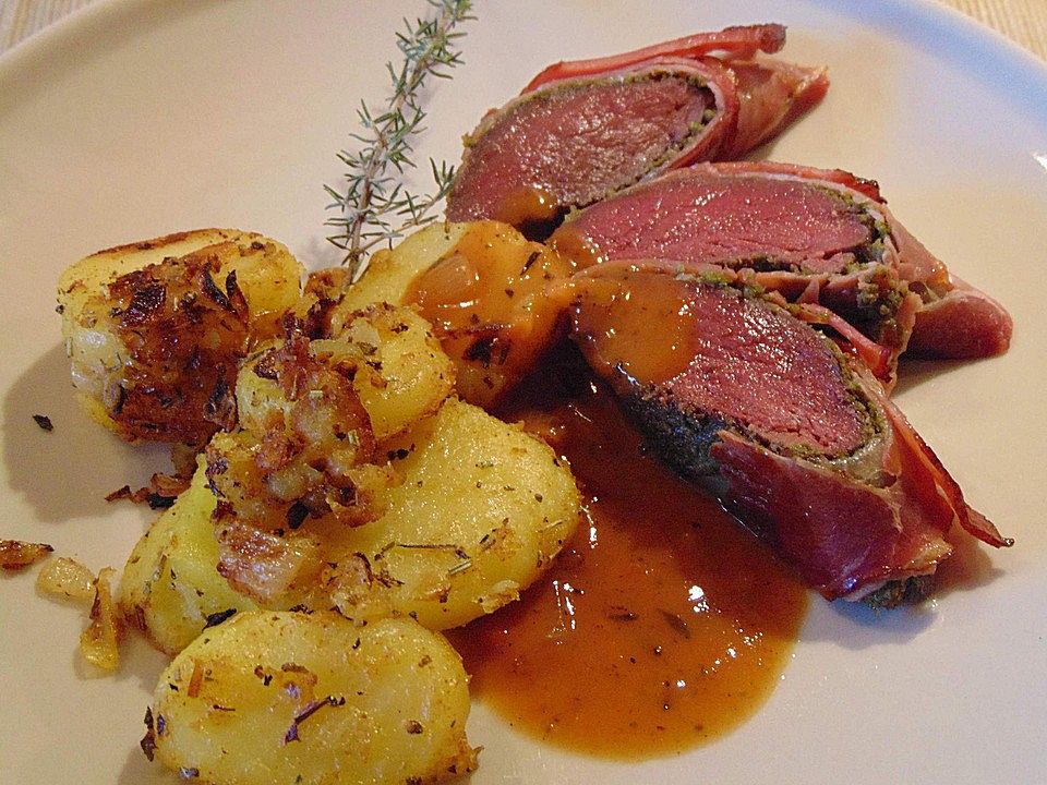 Saltimbocca vom Hasenrückenfilet auf Bratkartoffeln von agnusdie| Chefkoch