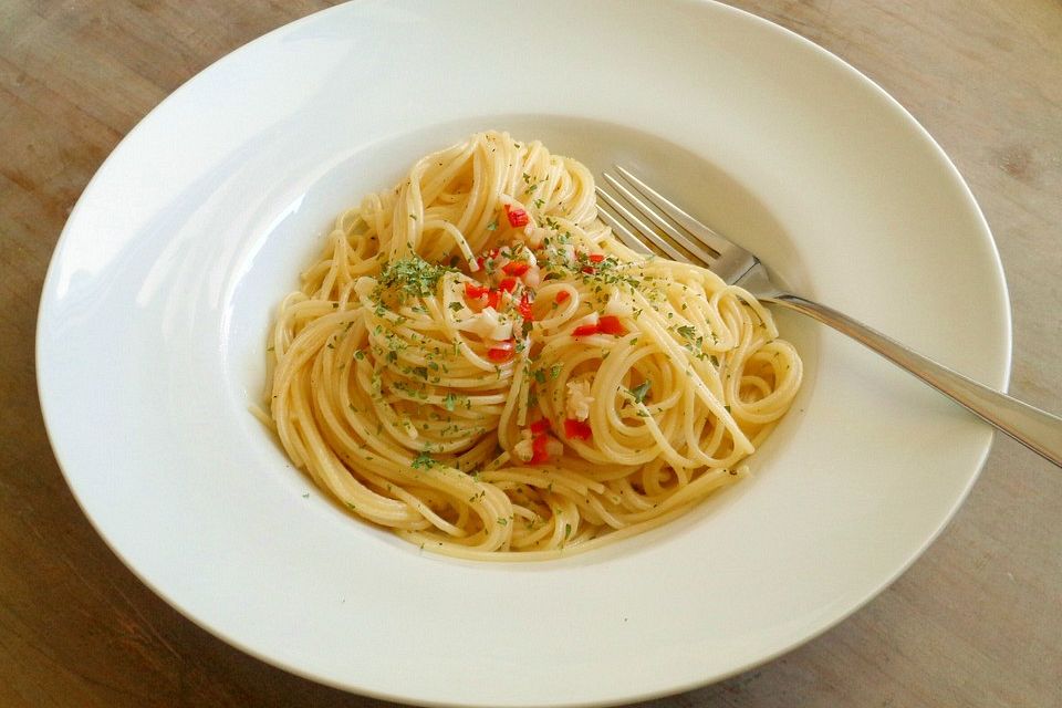 Chili - Spaghetti mit Knoblauch