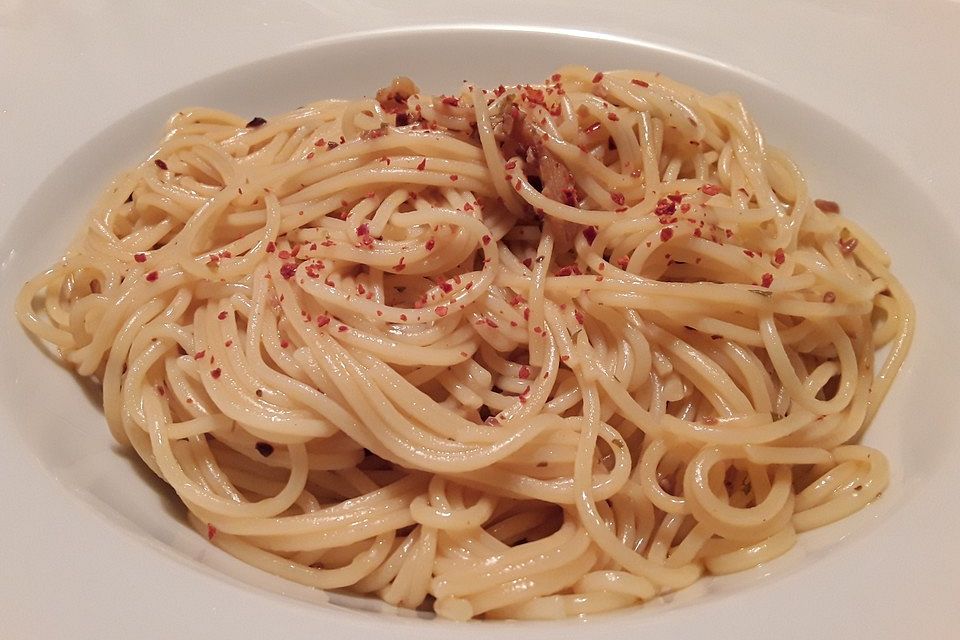 Chili - Spaghetti mit Knoblauch