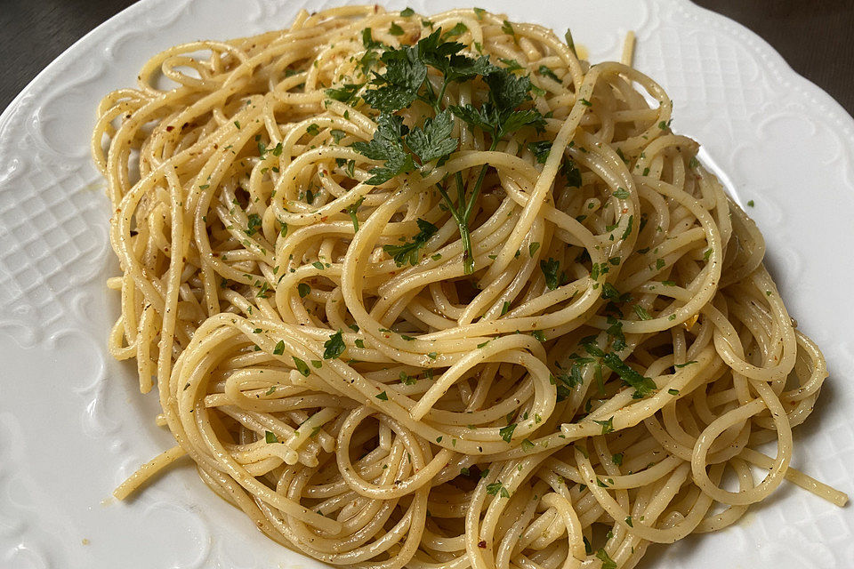 Chili - Spaghetti mit Knoblauch