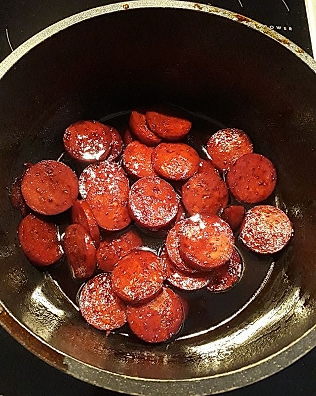Chorizo in Honig-Rotweinsud