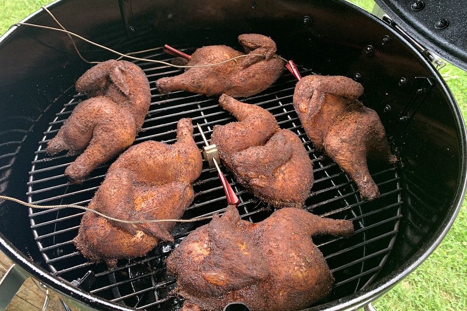 Amerikanische im Smoker geräucherte Hähnchen