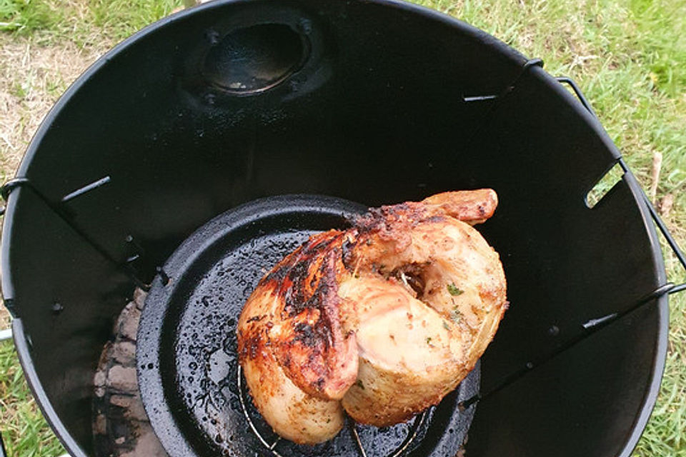 Amerikanische im Smoker geräucherte Hähnchen