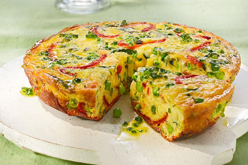 Mangold und geröstete Paprika-Frittata