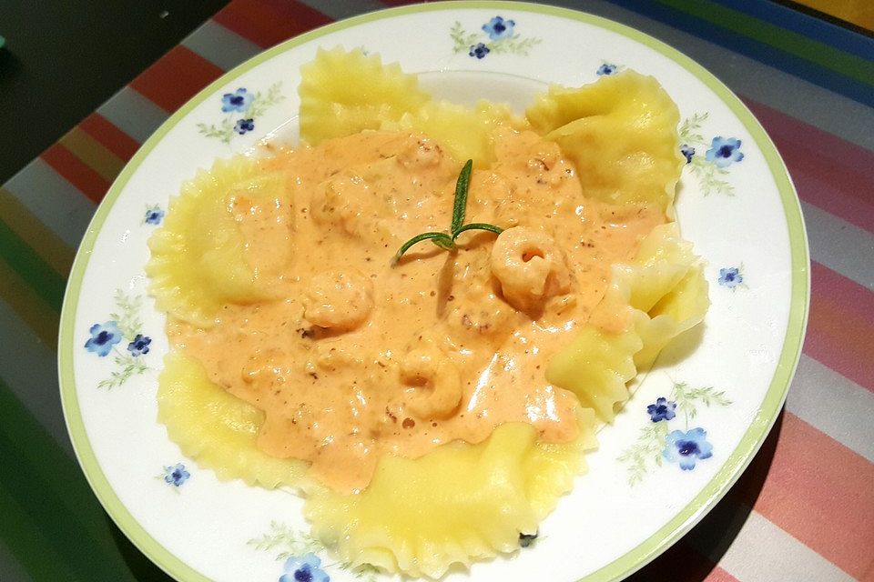 Pasta mit Garnelen-Sahne-Soße