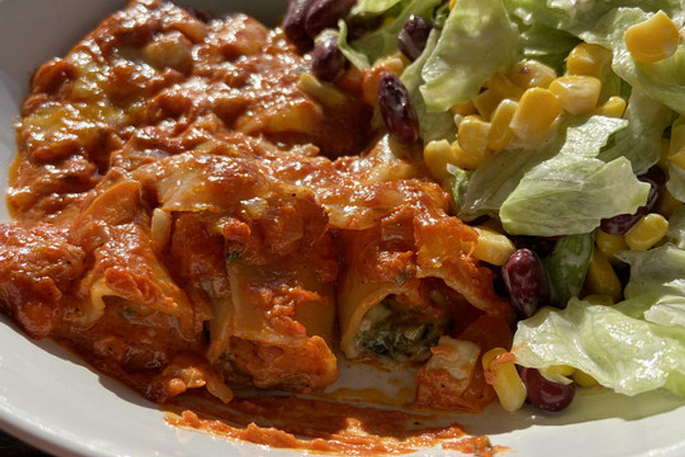 Vegetarisch gefüllte Cannelloni