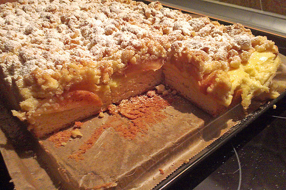 Apfel-Pudding-Streuselkuchen