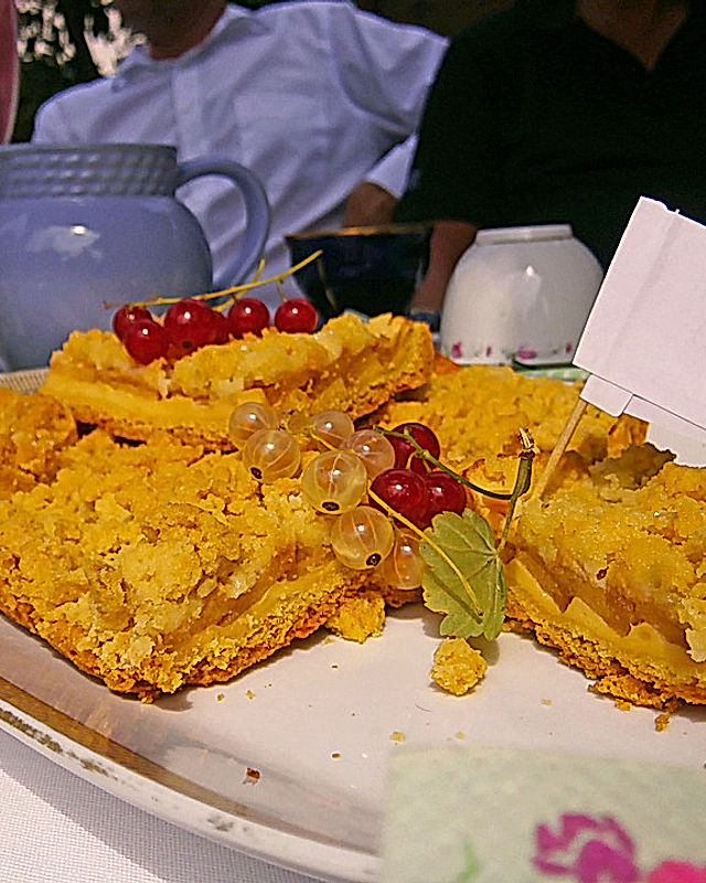 Apfel-Pudding-Streuselkuchen