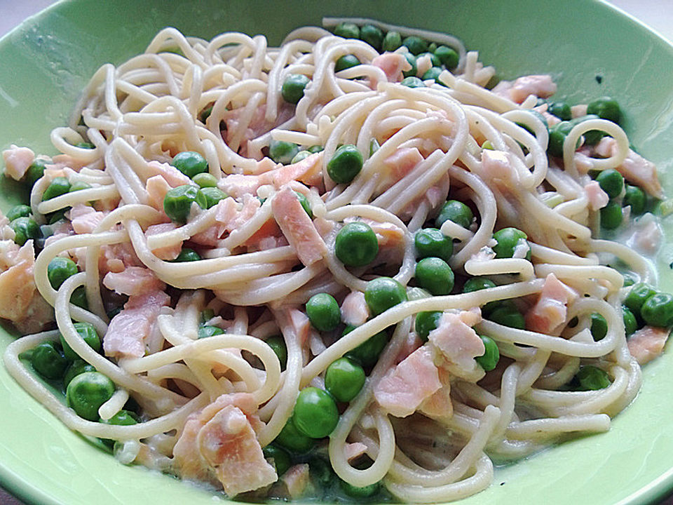 Tagliatelle mit Erbsen und Räucherlachs von NT1610 | Chefkoch