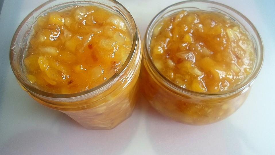 Mango-Apfel-Dattel-Ingwer-Konfitüre für den Single-Haushalt von movostu Mango-Apfel-Dattel-Ingwer-Konfitüre für den Single-Haushalt von movostu