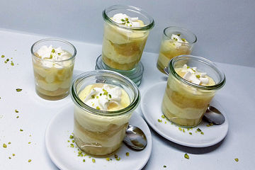 Vanillepudding-Rhabarber-Dessert für 2 Personen