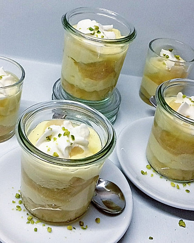 Vanillepudding-Rhabarber-Dessert für 2 Personen
