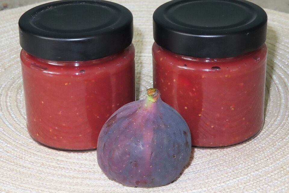 Pfirsich-Feigen-Marmelade mit Portwein