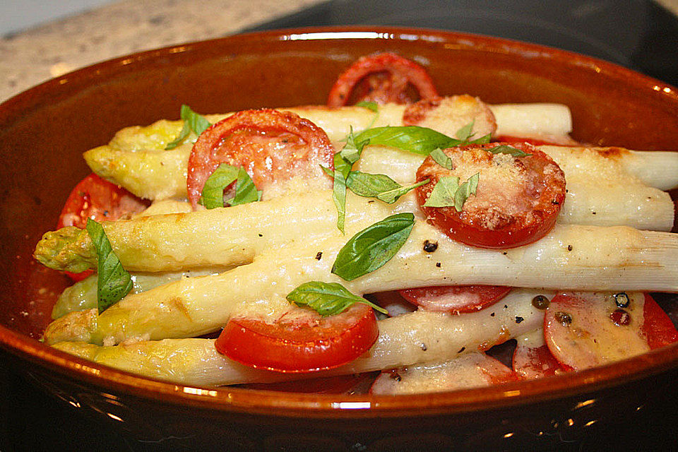 Überbackener Spargel