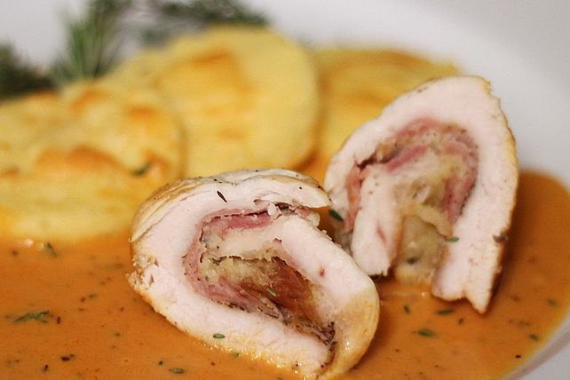 Involtini - Geflügelrouladen - mit Blauschimmelkäse und Datteln von ...