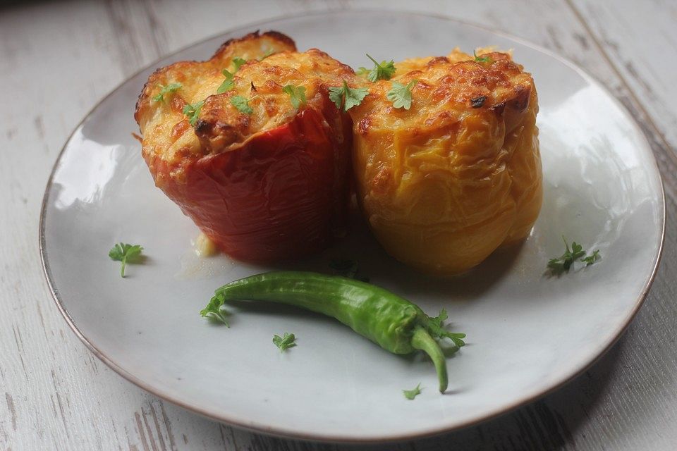 Gefüllte Paprika mit Blumenkohl