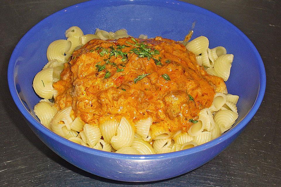 Krautnudeln mit Sauerkraut und Hackfleisch