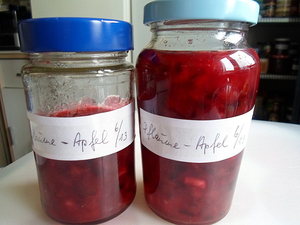 Pflaumen-Apfel-Konfitüre für den Single-Haushalt mit Fruchtstückchen ...