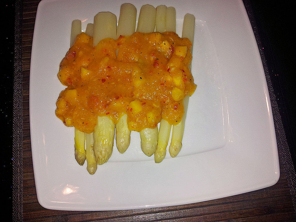 Spargel mit Mango-Chili-Salsa von SOSKoechin| Chefkoch