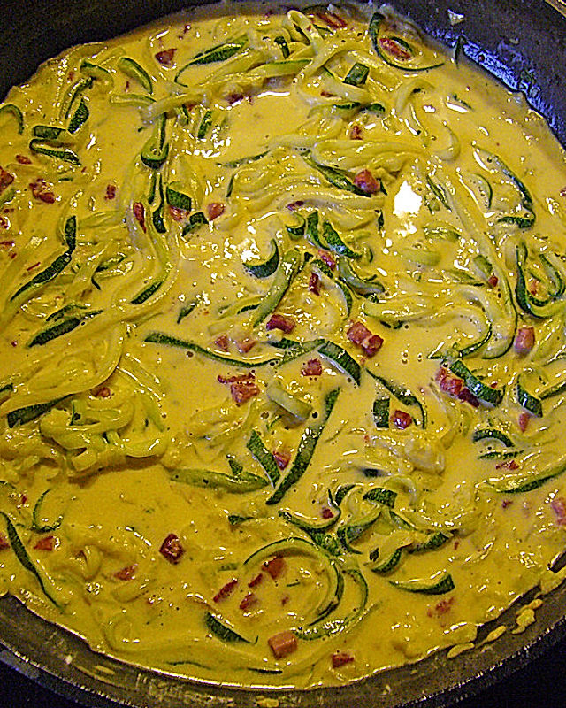 Courgettenspaghetti Carbonara