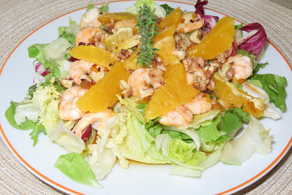 Garnelen in Orangen-Vinaigrette