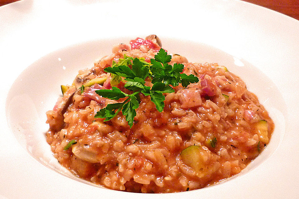 Mediterranes Risotto mit zweierlei Wein