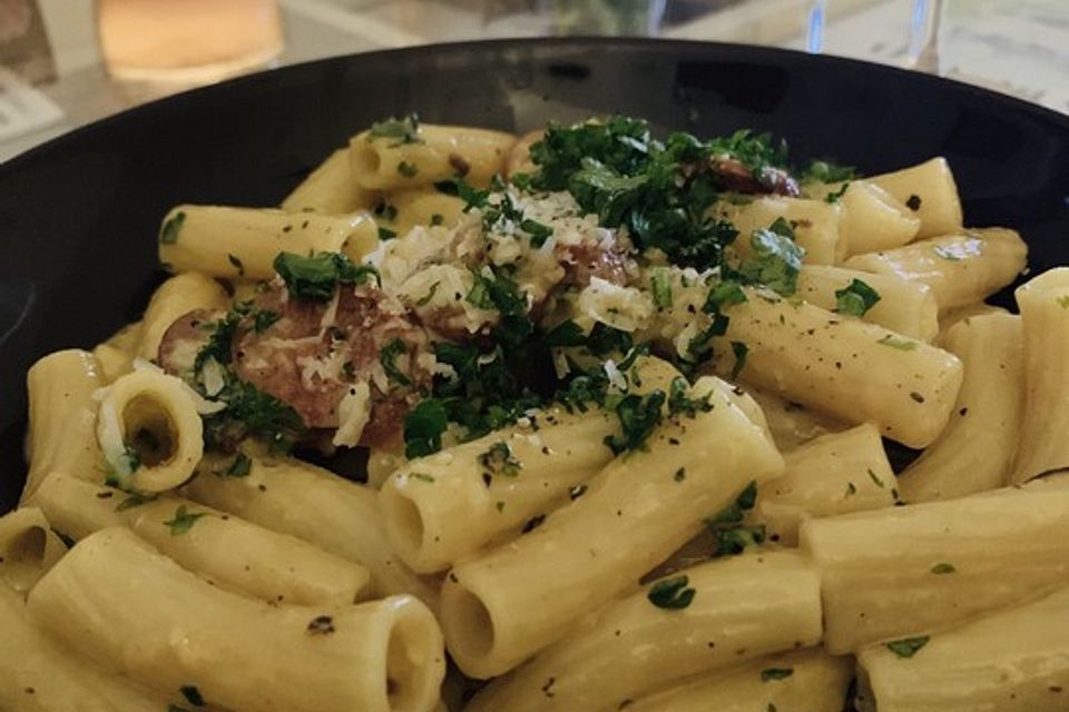 Spaghetti Carbonara mit Chorizo