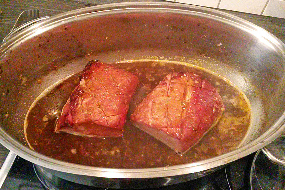 Kasselerbraten mit Rosenkohl