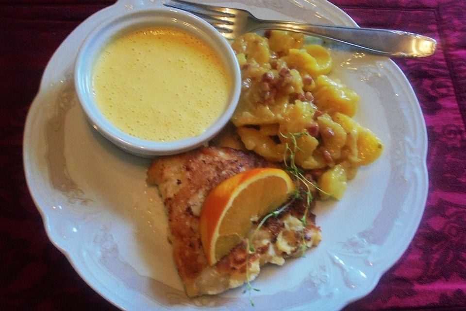 Seelachsfilet mit Orangen-Aioli