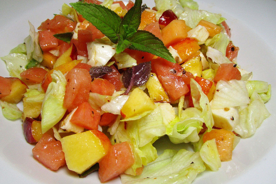 Sommerlicher Mozzarella-Melonensalat