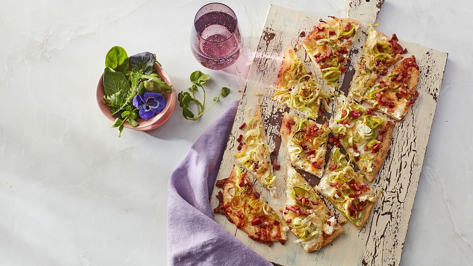 Lauch-Flammkuchen