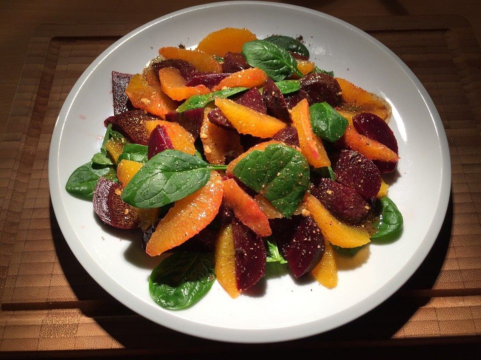 Rote Bete Salat mit Spinat und Orangen| Chefkoch