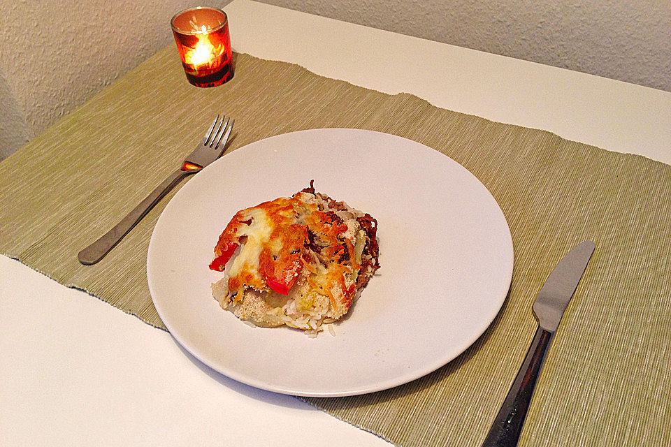 Chicorée-Auflauf mit Hackfleisch und Tomaten