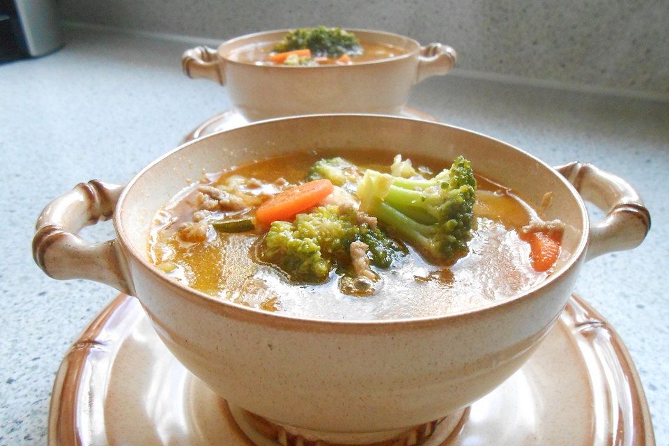 Gemüsesuppe mit Hackfleisch